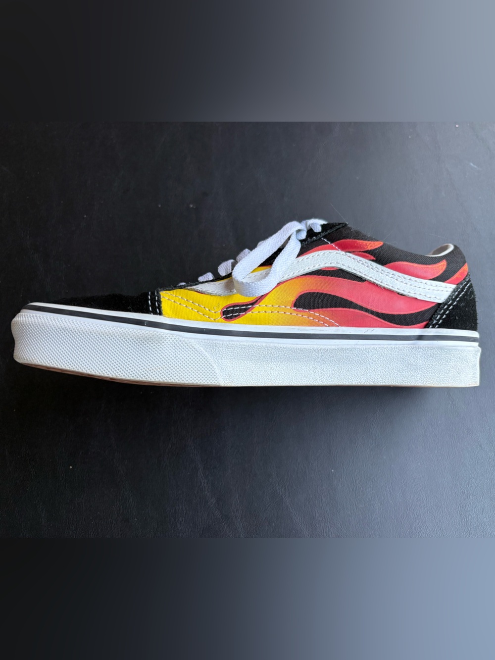 Vans Old Skool Flame Fire Print Sneakers - Men’s 6.5, Women’s 8.0